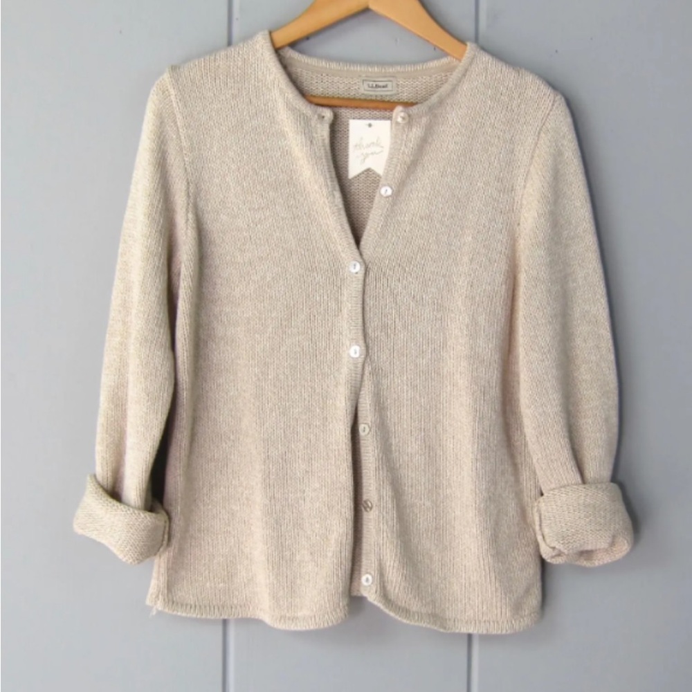 LL bean 100% cotton vintage cardigan